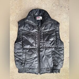 SNOWDRIFT vintage 80s black puffer ski vest warm sz M Men’s retro gorpcore EUC